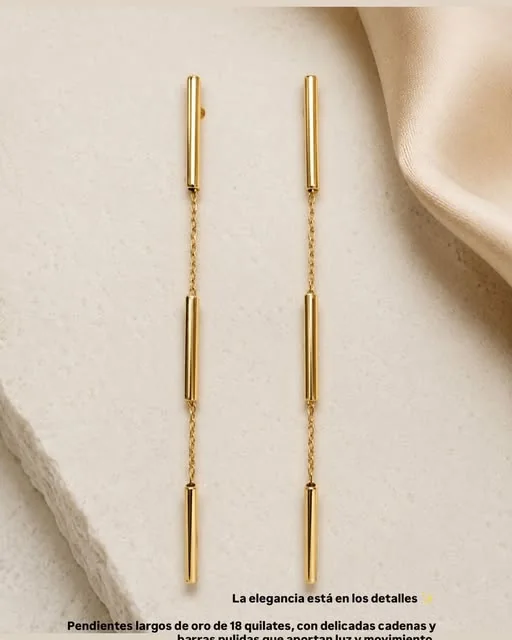 Pendientes largos de oro de FORRELLAT